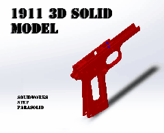 M1911 A1 Pistol 3D Solid Model