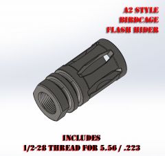 5.56, .223 A2 Birdcage style Flash Hider 3D Model