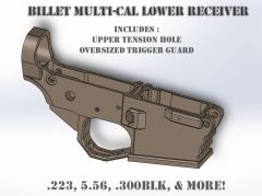 Billet Multi-Caliber Lower Receiver 3D Solid Model